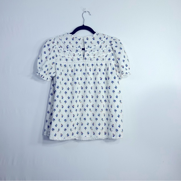 Zadig and Voltaire Floral Lace Peasant Prairie Top Sz XS - Picture 3 of 16